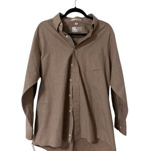 Etienne Aigner Tan Brown Men's Casual Button Down Shirt Size 16 32/33 Formal